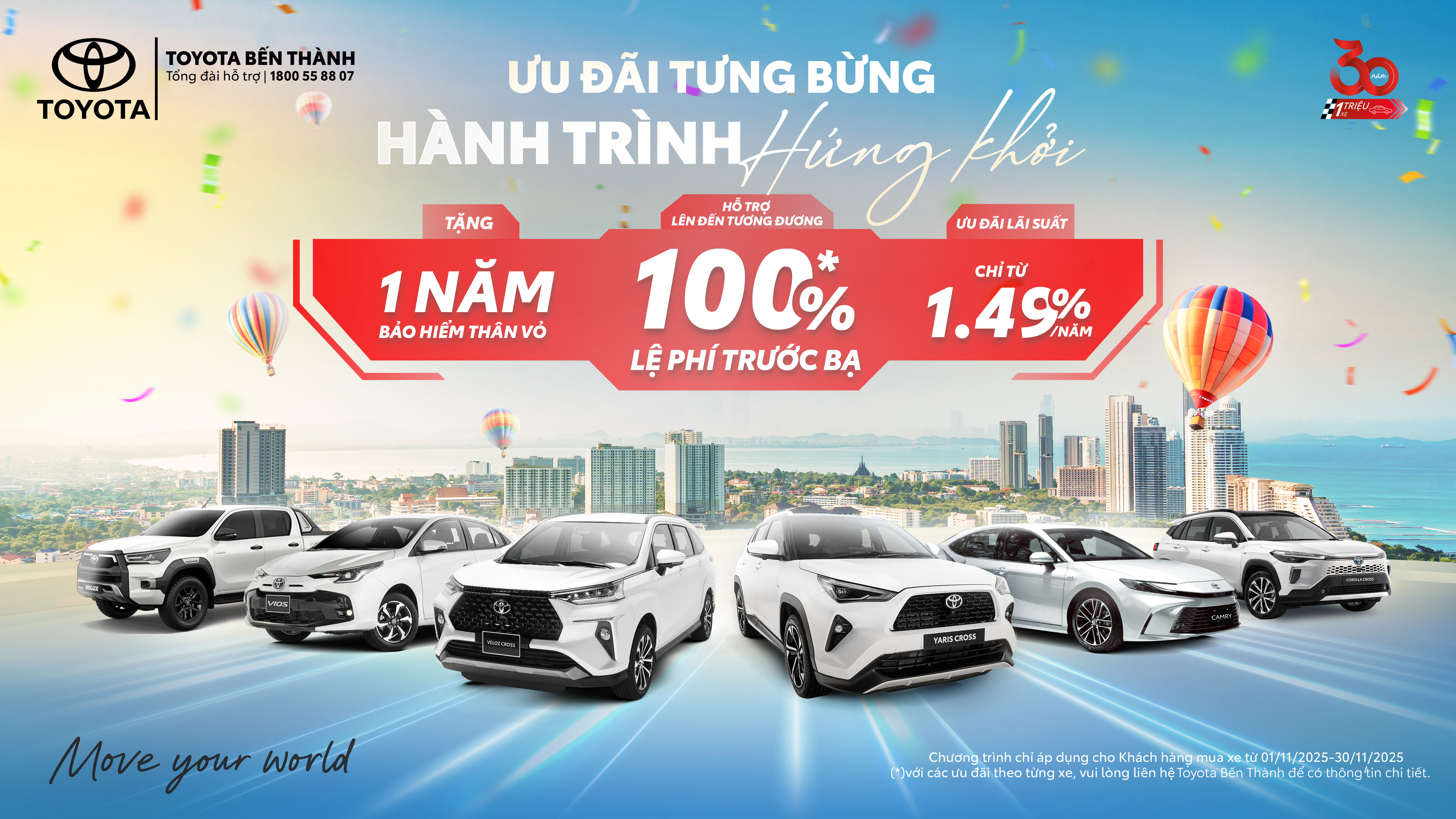  THÁNG 11 RỘN RÀNG ƯU ĐÃI – RINH XE TOYOTA SIÊU TIẾT KIỆM CÙNG TOYOTA BẾN THÀNH! 